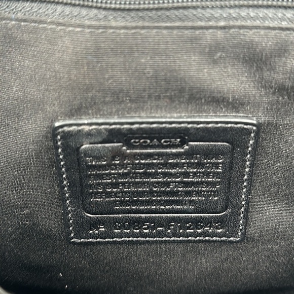 COACH Black & Gray Hampton Signature C Canvas Shoulder Bag Satchel Purse #F12643 - Picture 9 of 14